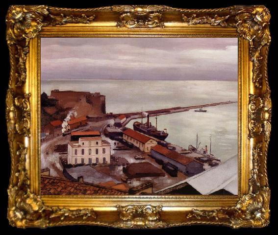 framed  Marquet, Albert Le port de Bougie en Algerie, ta009-2